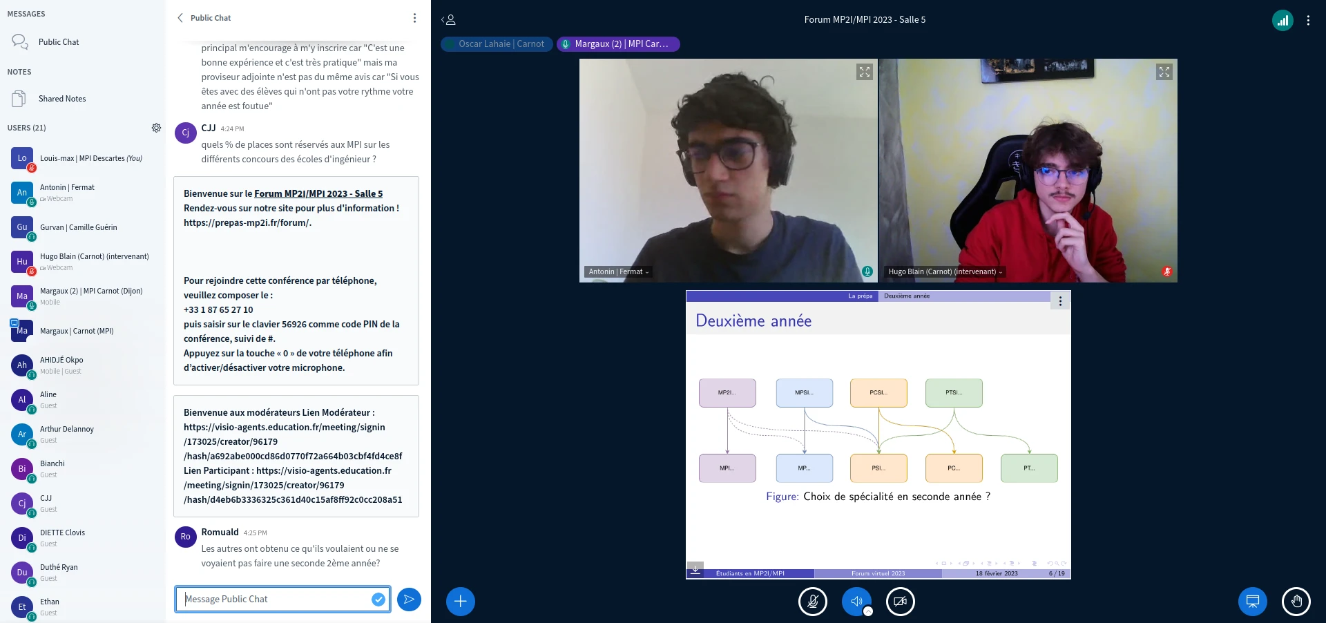 Antonin, Hugo, Oscar et Margaux répondent aux questions posées par les lycéens